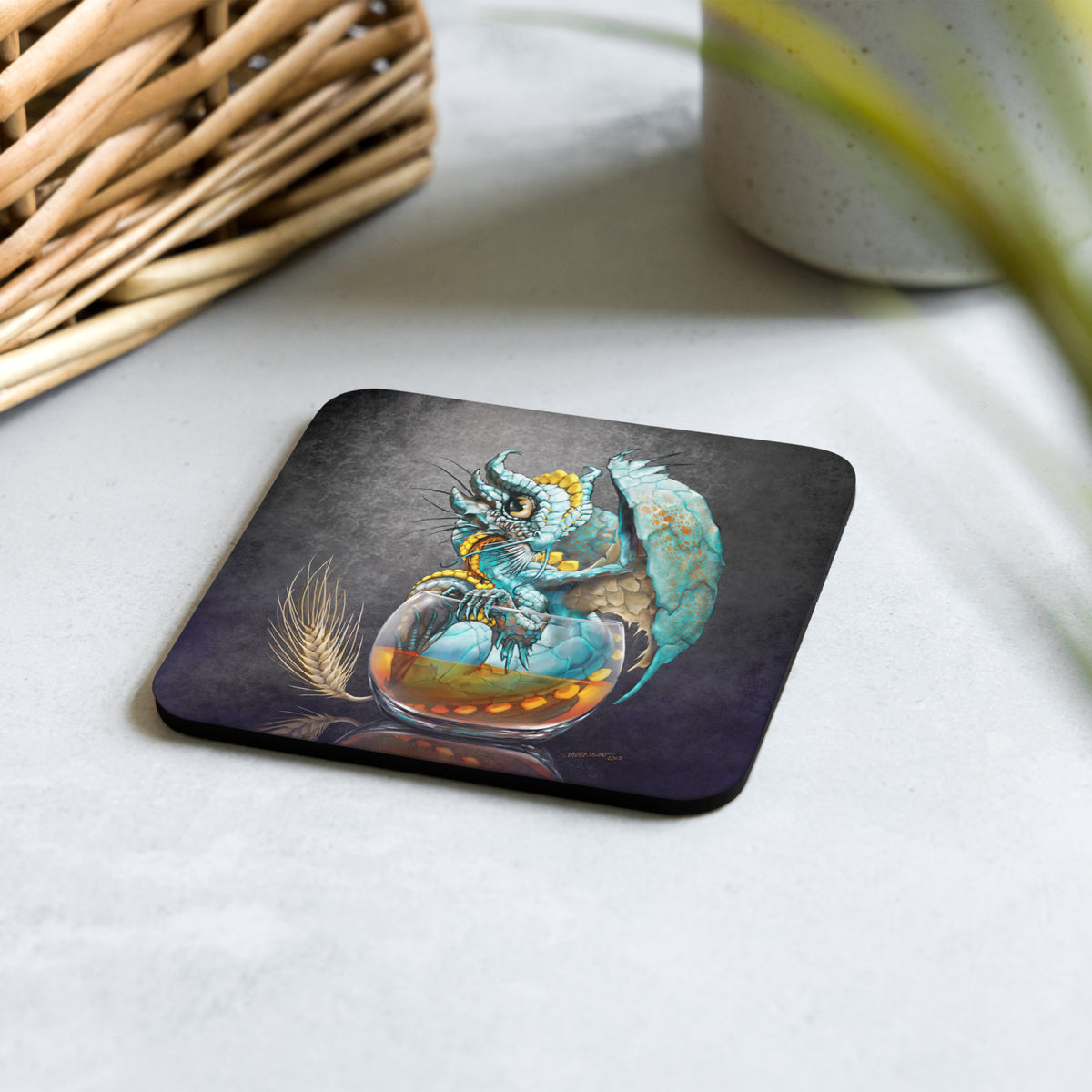 Whiskey Dragon Cork-back coaster - Free USA Shipping - Buy 4 get 20% off using code coaster4