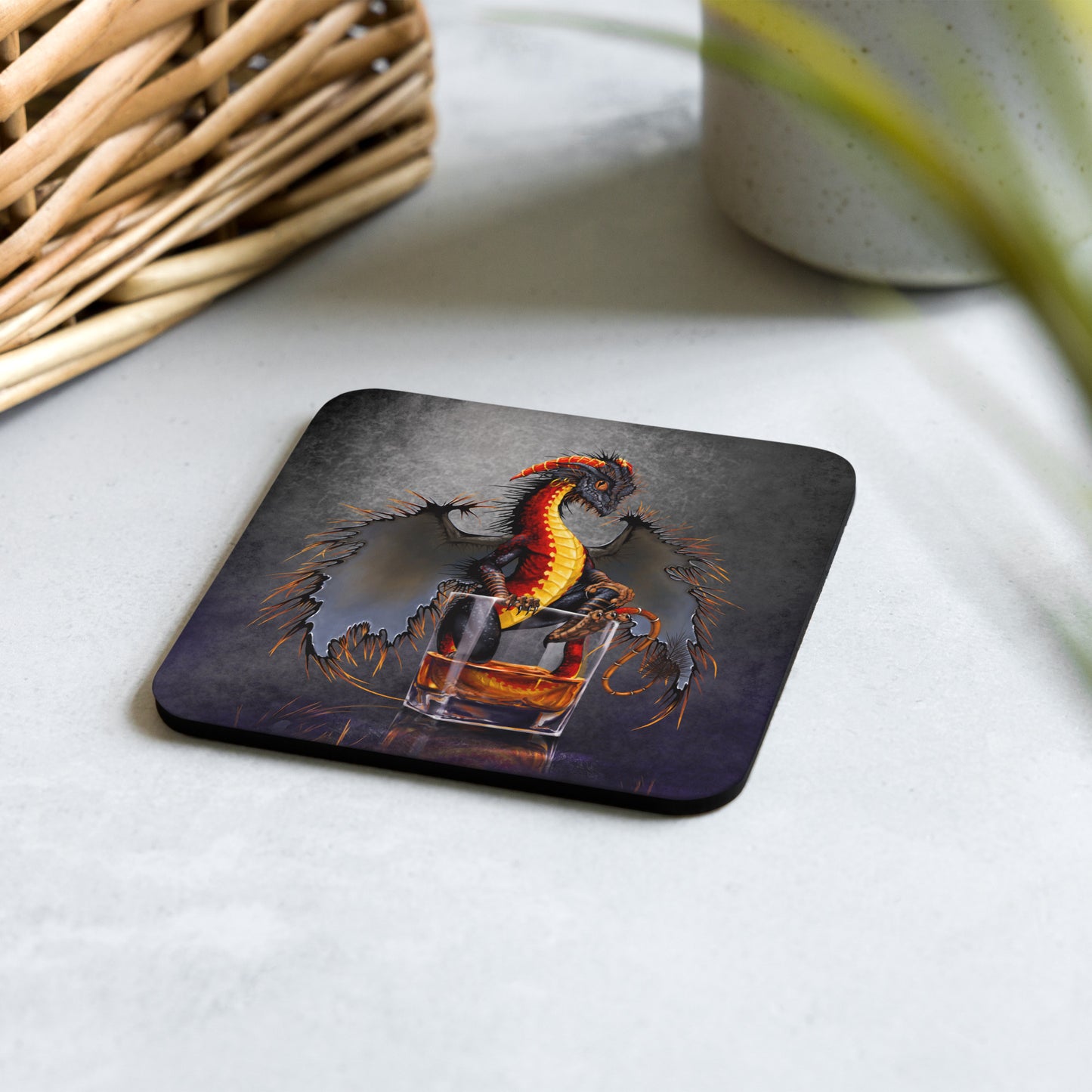 Rum Dragon Cork-back coaster - Free USA Shipping - Buy 4 get 20% off using code coaster4