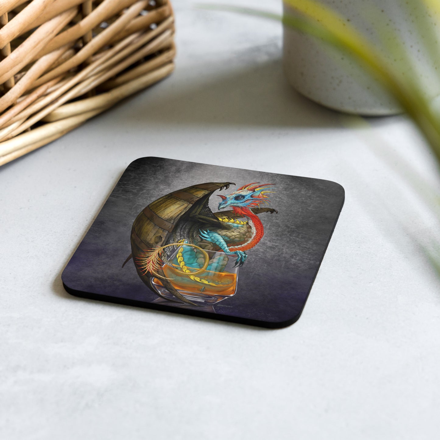 BOURBON Bourbon Dragon Cork-back coaster - Free USA Shipping - Buy 4 get 20% off using code coaster4