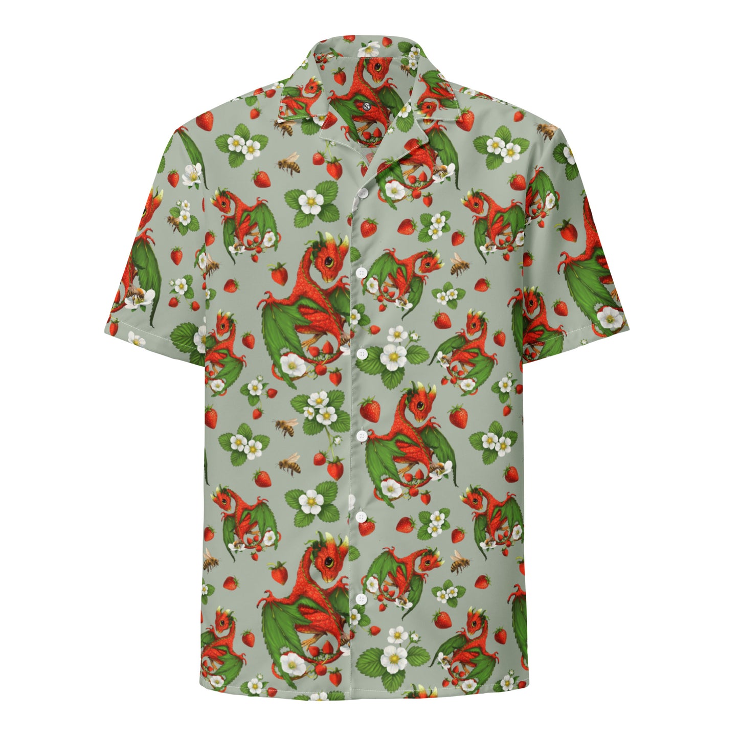 Strawberry Dragon Unisex button shirt - Free USA Shipping