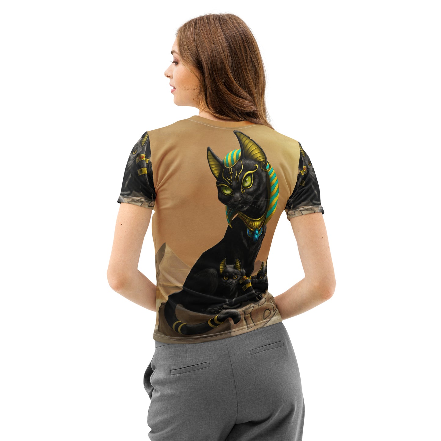 Bastet Women’s cotton crew neck t-shirt - Free USA Shipping