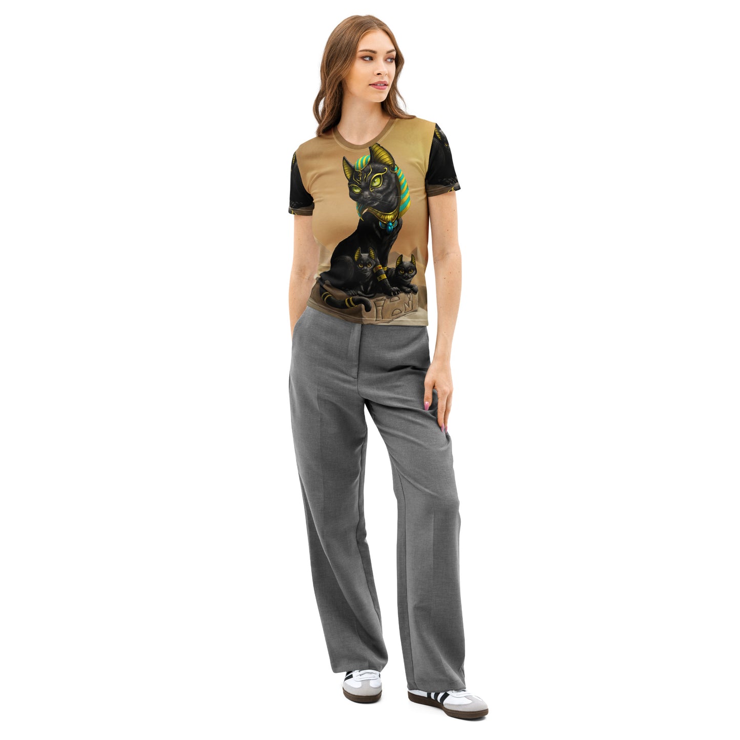Bastet Women’s cotton crew neck t-shirt - Free USA Shipping