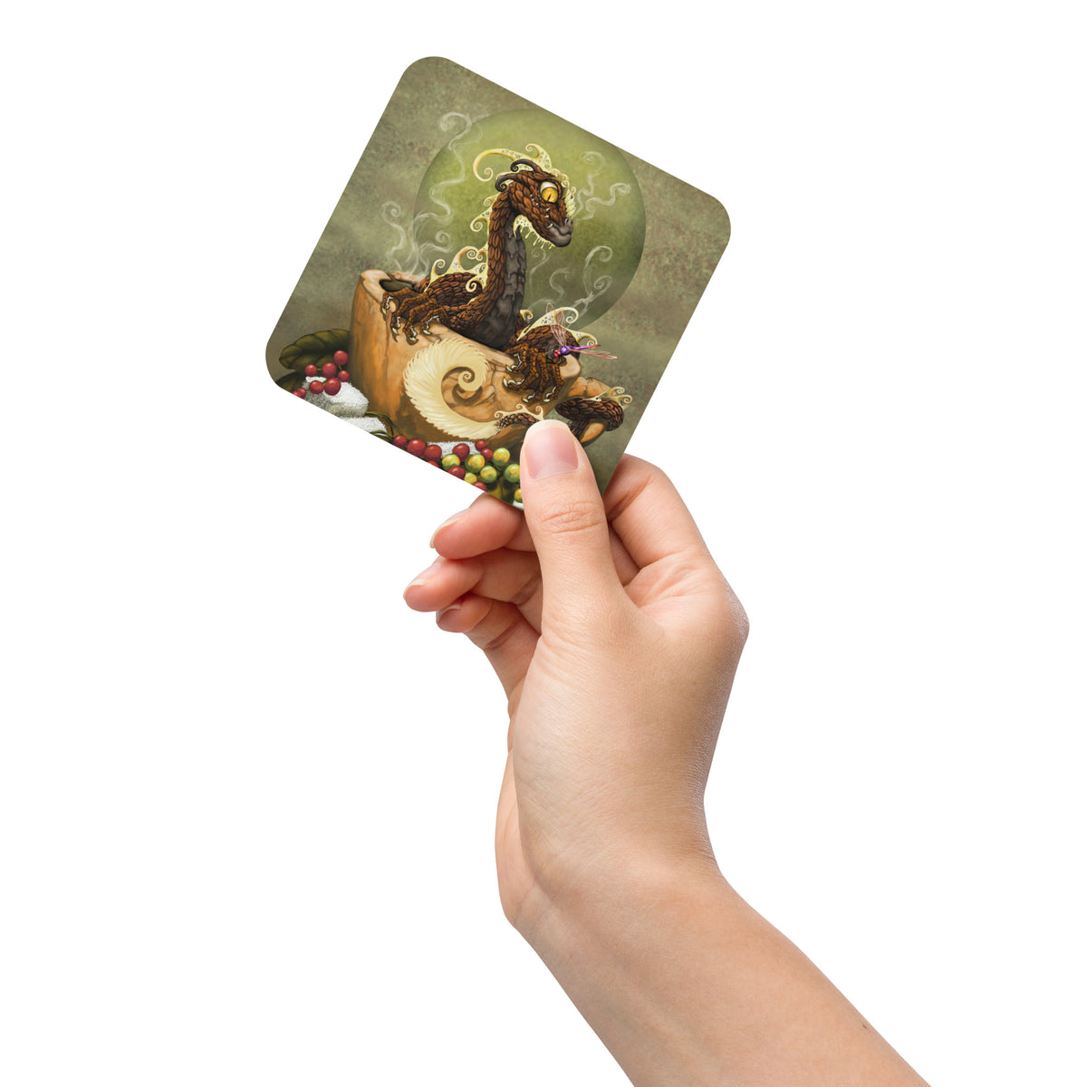 Coffee Dragon Cork-back coaster - Free USA Shipping - Buy 4 get 20% off using code coaster4