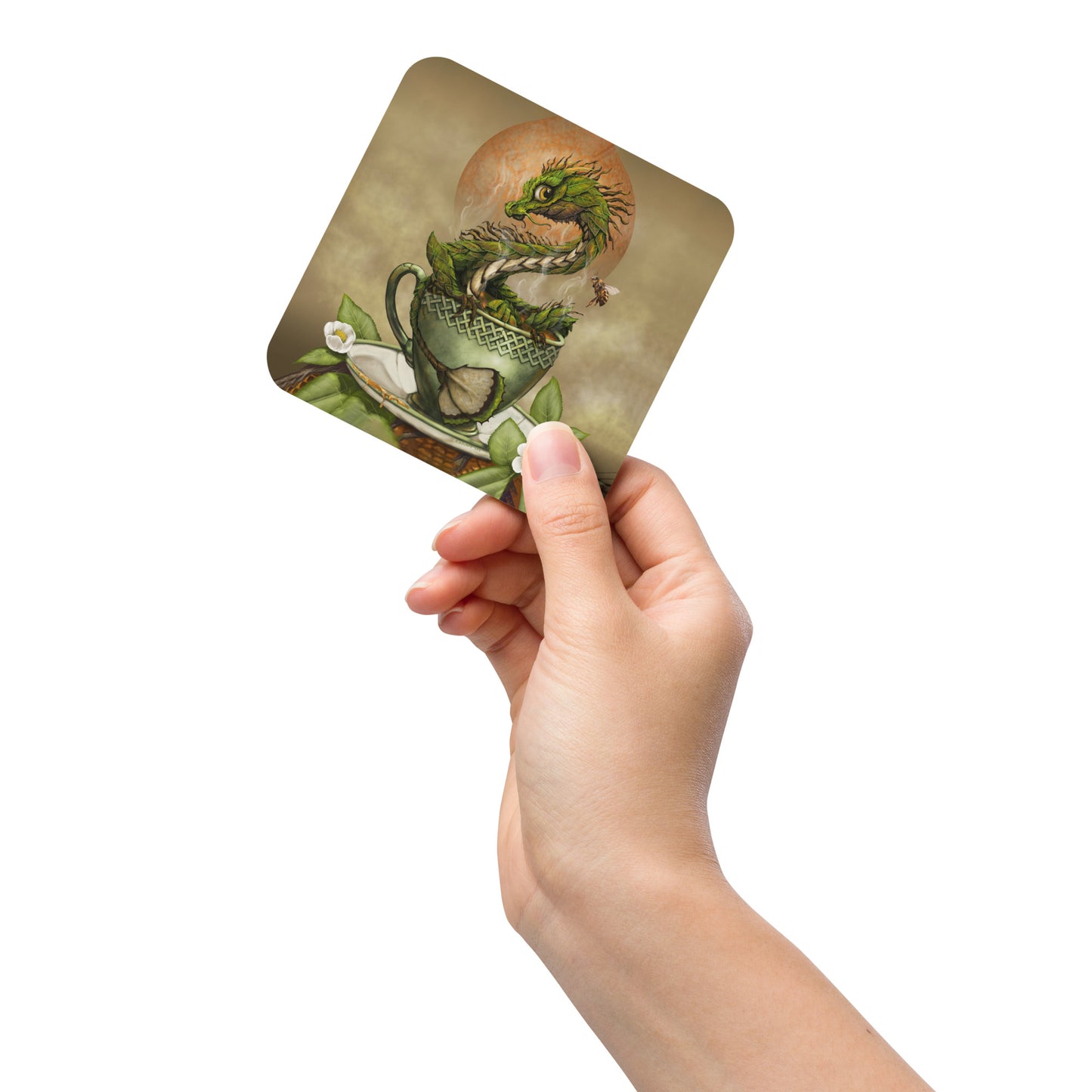 Tea Dragon Cork-back coaster - Free USA Shipping - Buy 4 get 20% off using code coaster4