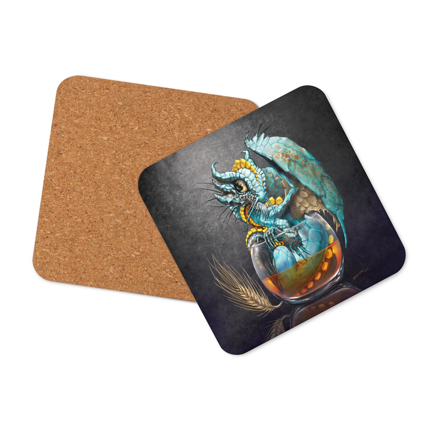 Whiskey Dragon Cork-back coaster - Free USA Shipping - Buy 4 get 20% off using code coaster4