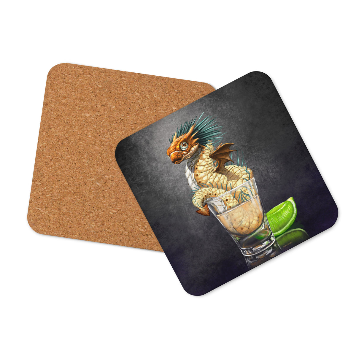 Tequila Dragon Cork-back coaster - Free USA Shipping - Buy 4 get 20% off using code coaster4