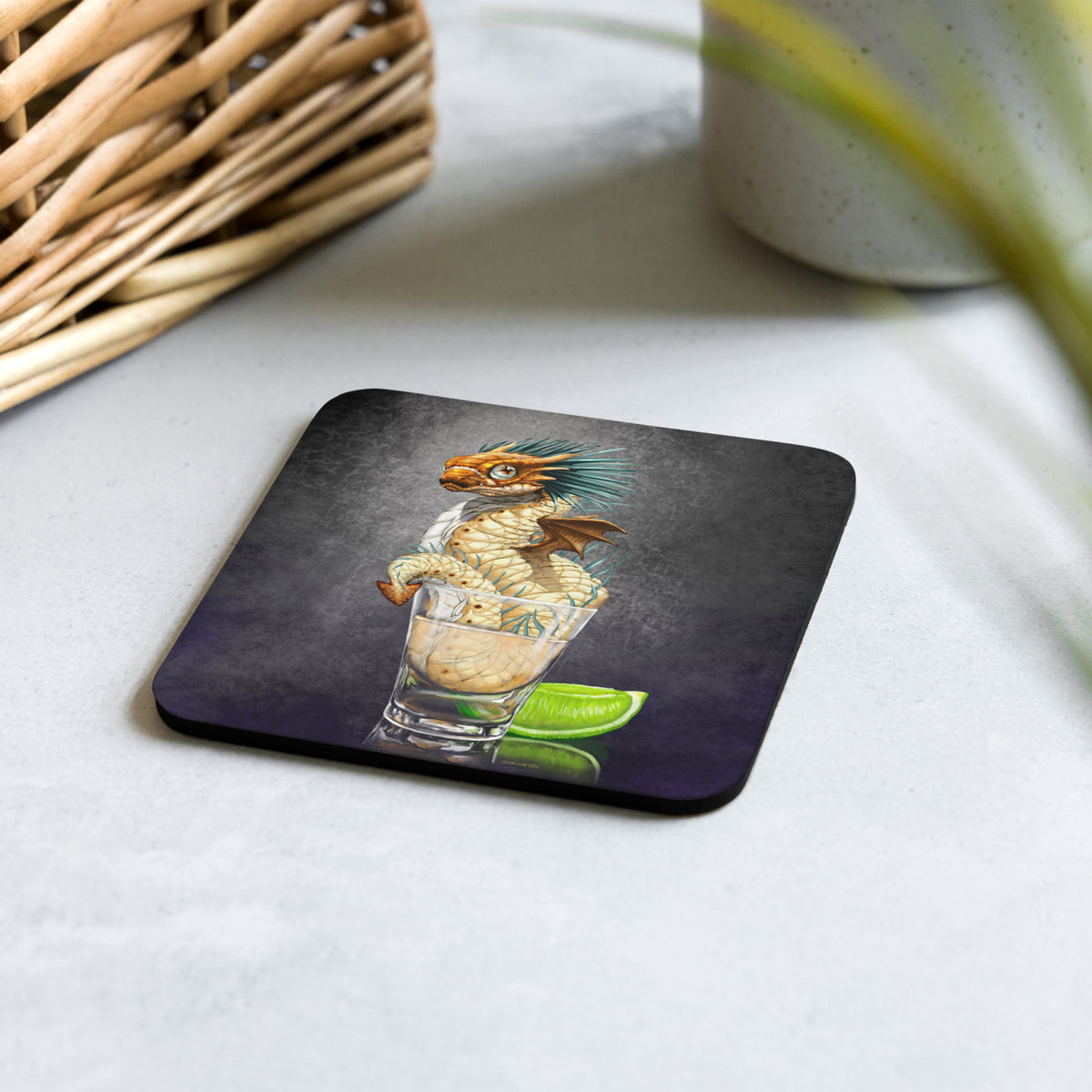 Tequila Dragon Cork-back coaster - Free USA Shipping - Buy 4 get 20% off using code coaster4