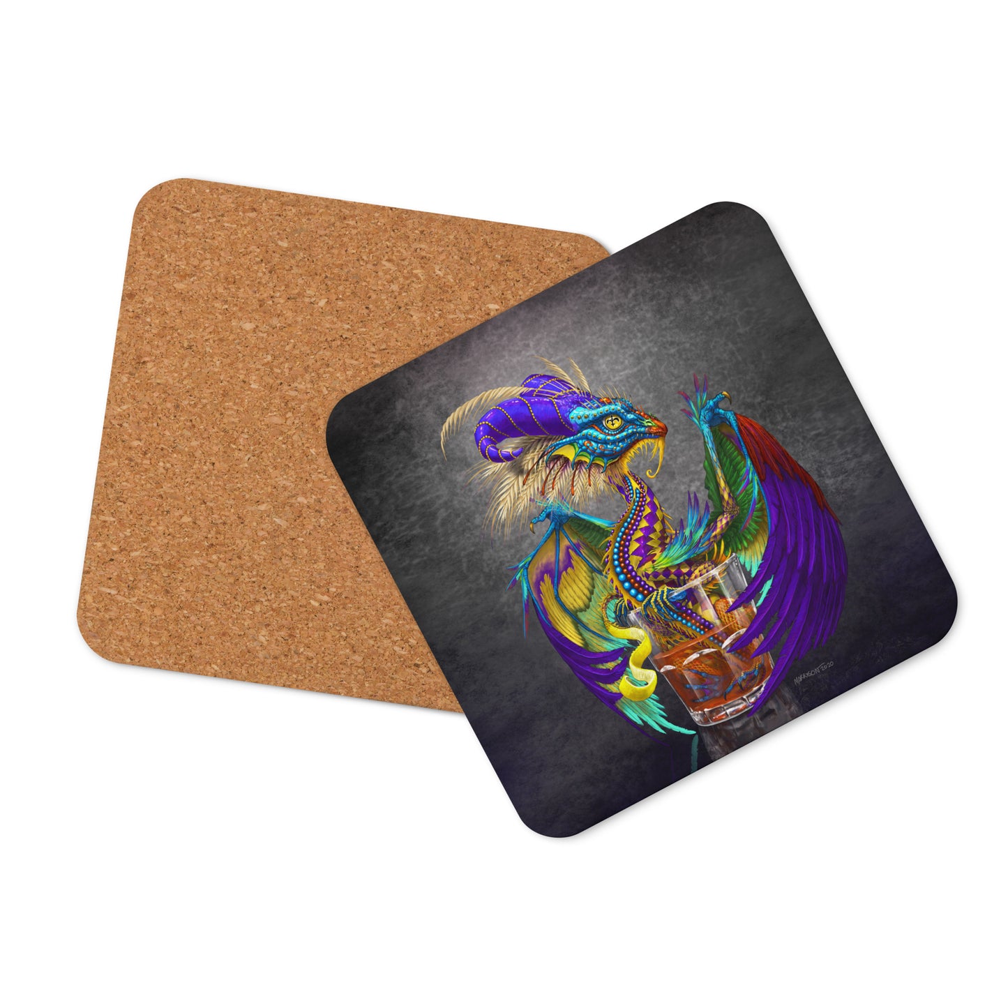 Sazerac Dragon Cork-back coaster - Free USA Shipping - Buy 4 get 20% off using code coaster4