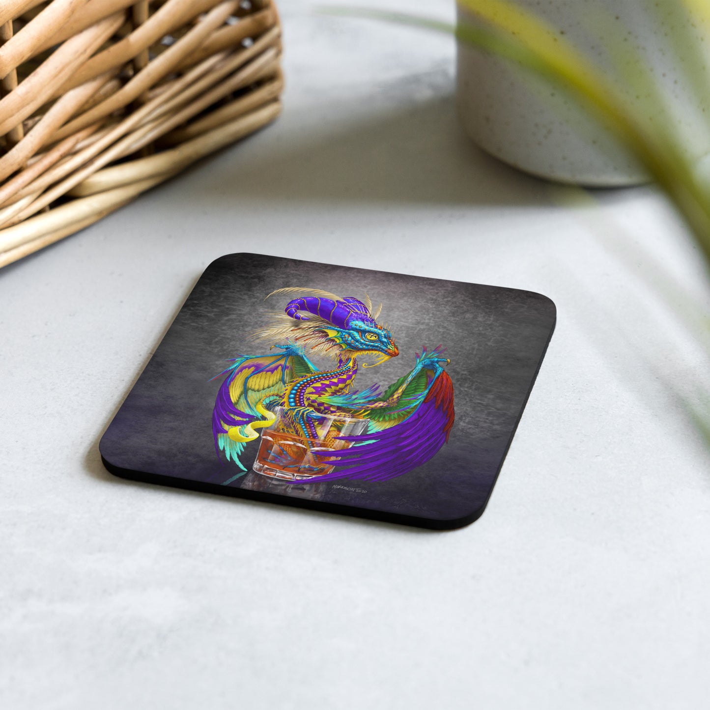 Sazerac Dragon Cork-back coaster - Free USA Shipping - Buy 4 get 20% off using code coaster4
