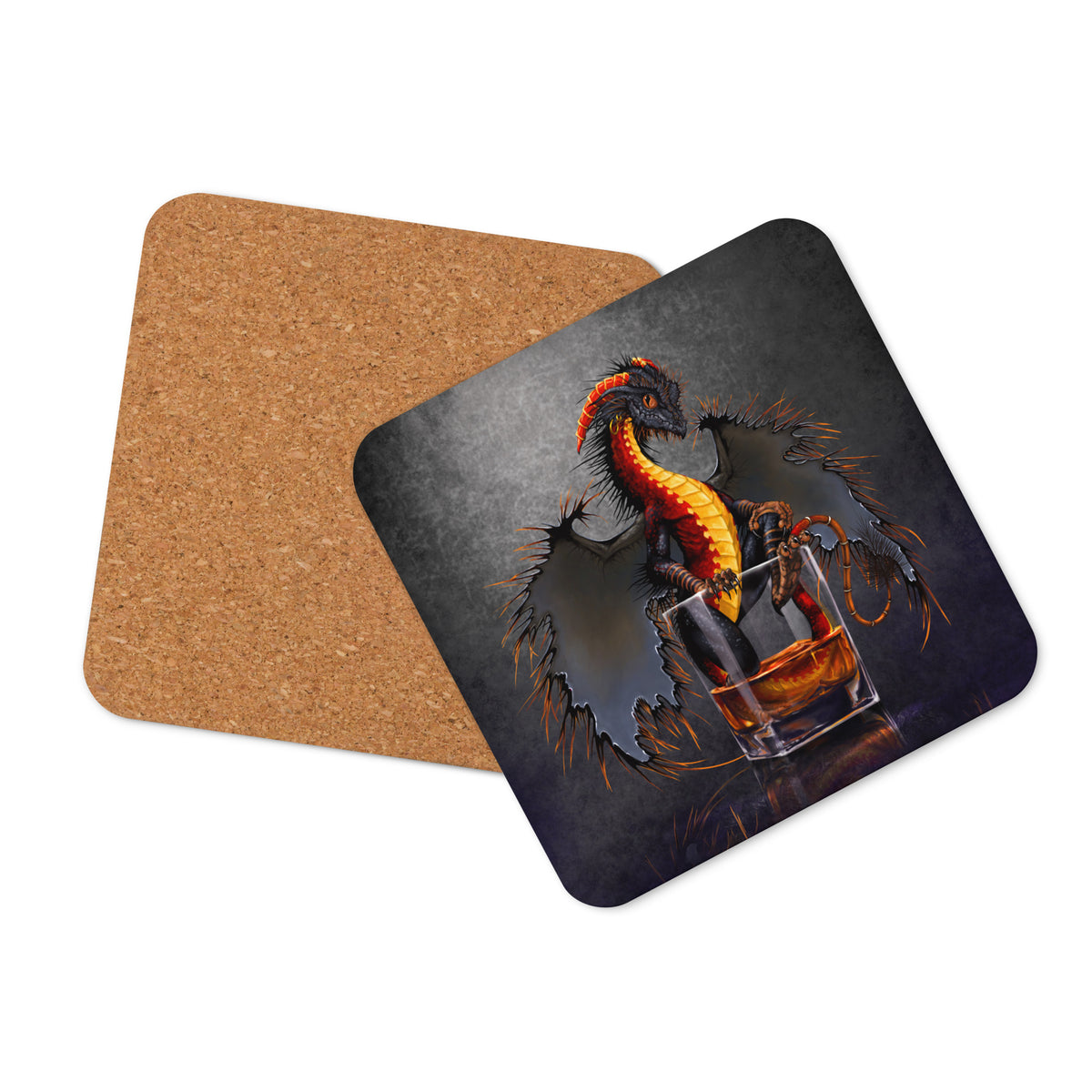 Rum Dragon Cork-back coaster - Free USA Shipping - Buy 4 get 20% off using code coaster4