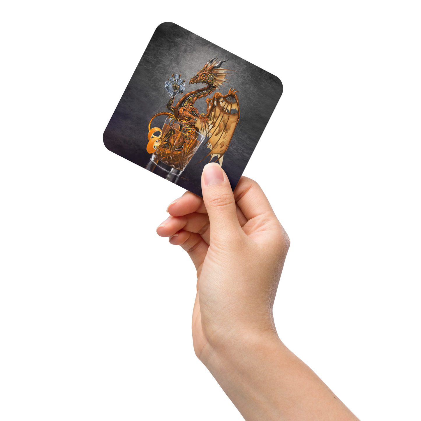 Old Fashioned Dragon Cork-back coaster - Free USA Shipping - Buy 4 get 20% off using code coaster4