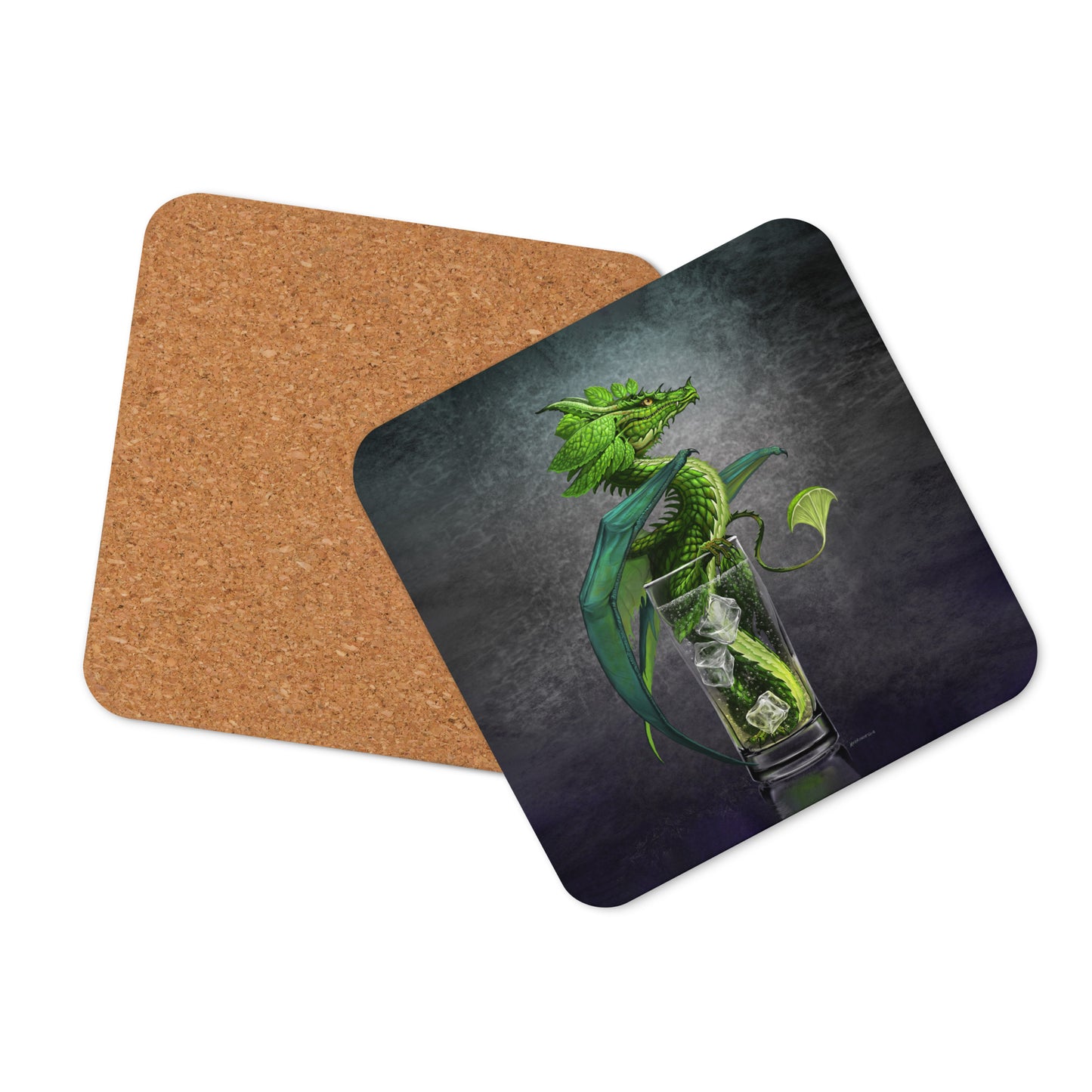 Mojito Dragon Cork-back coaster  - Free USA Shipping - Buy 4 get 20% off using code coaster4