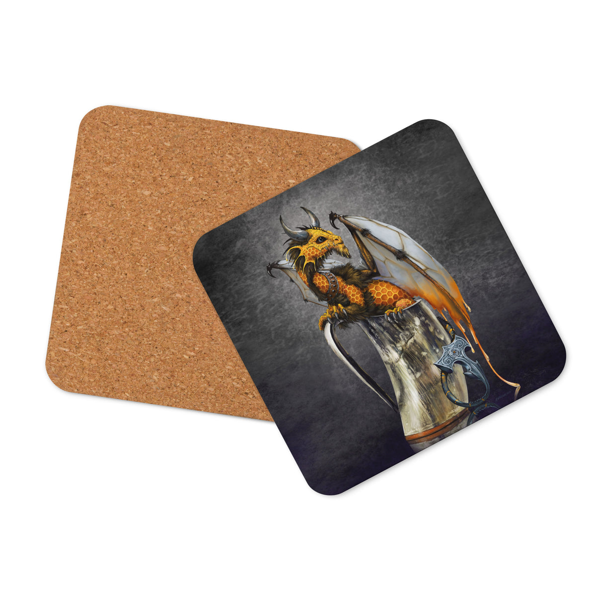 Mead Dragon Cork-back coaster - Free USA Shipping - Buy 4 get 20% off using code coaster4