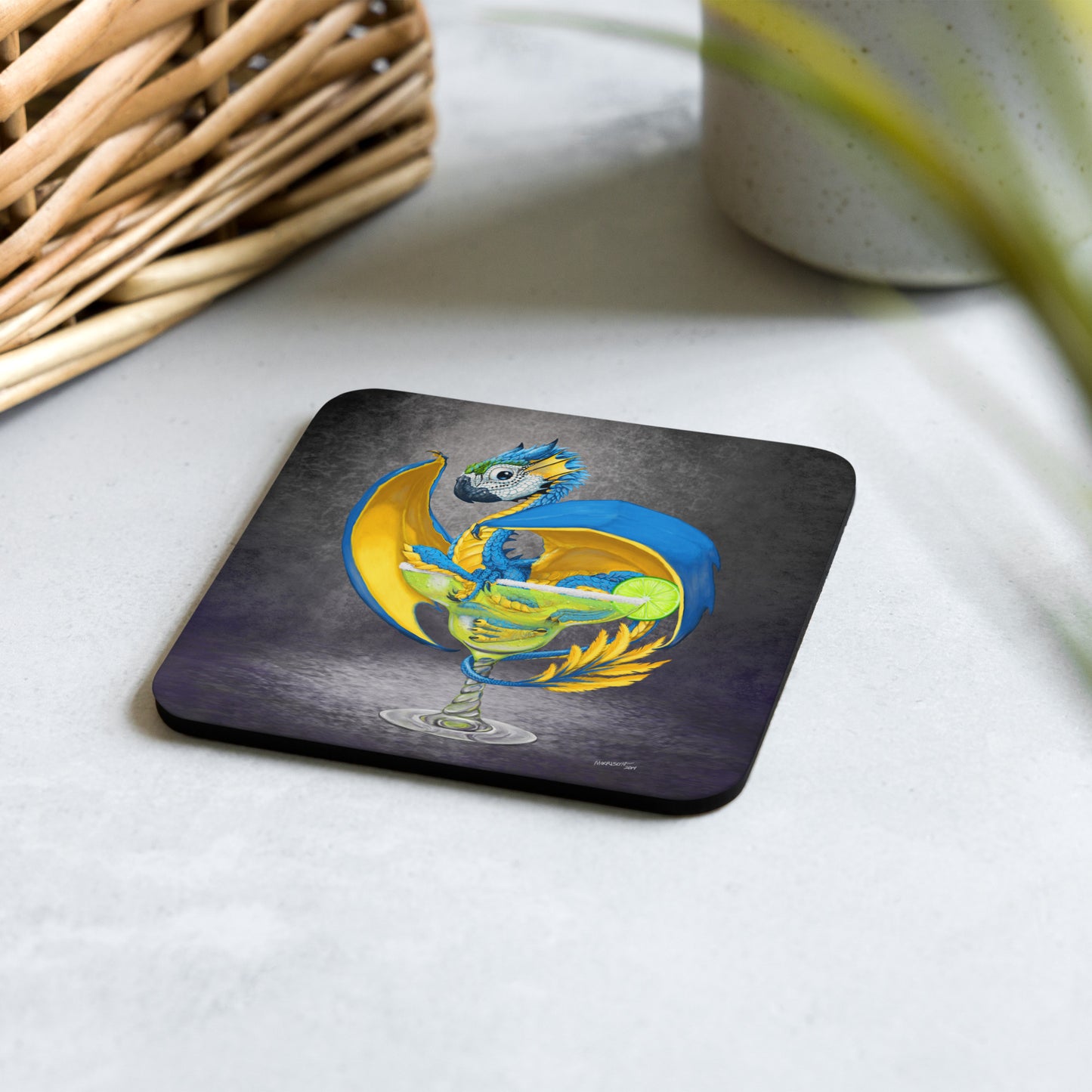 Margarita Dragon Cork-back coaster - Free USA Shipping - Buy 4 get 20% off using code coaster4