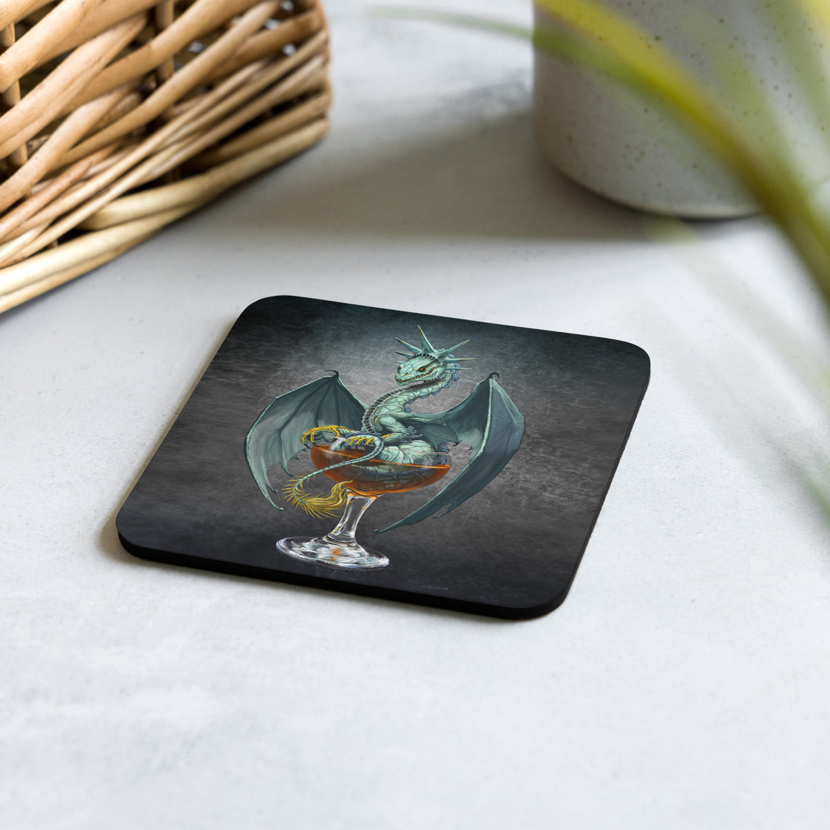 Manhattan Dragon Cork-back coaster - Free USA Shipping - Buy 4 get 20% off using code coaster4