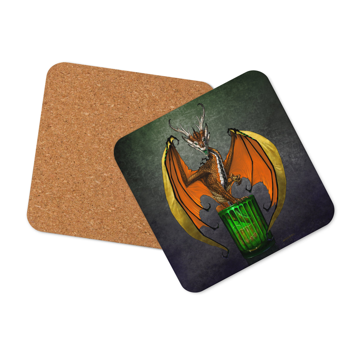 Jager Dragon Cork-back coaster - Free USA Shipping - Buy 4 get 20% off using code coaster4