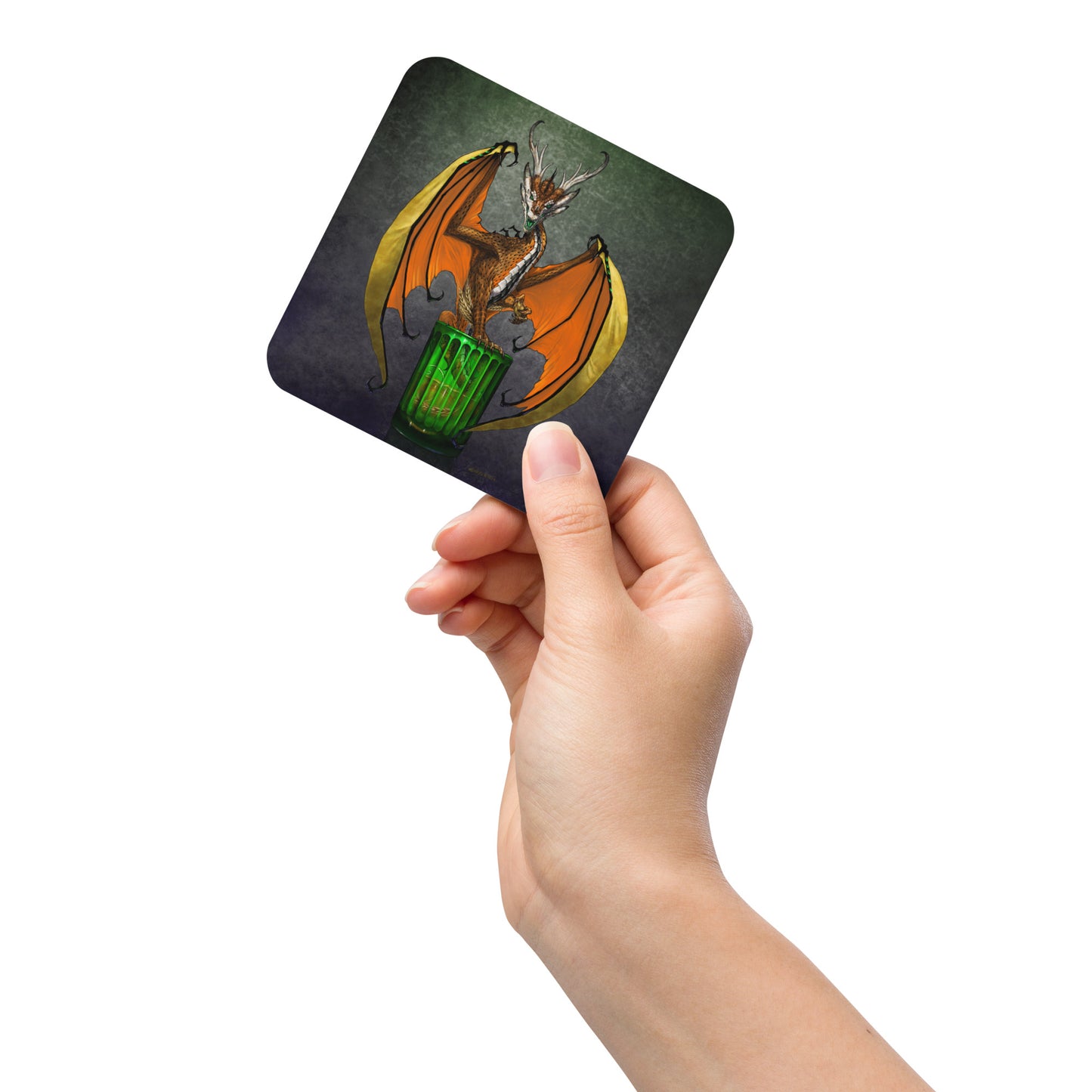 Jager Dragon Cork-back coaster - Free USA Shipping - Buy 4 get 20% off using code coaster4