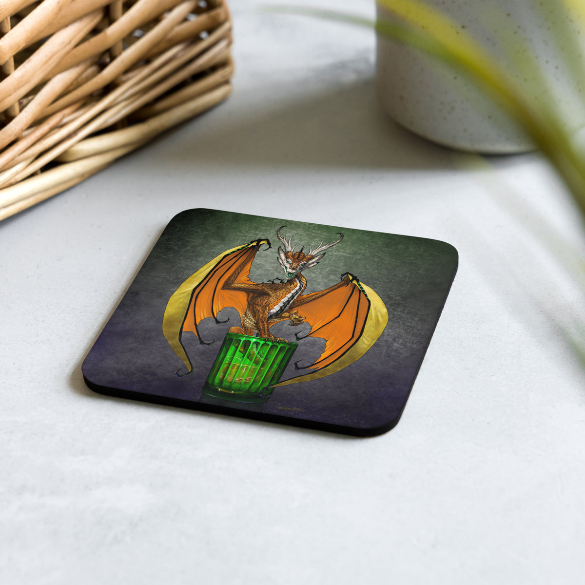 Jager Dragon Cork-back coaster - Free USA Shipping - Buy 4 get 20% off using code coaster4