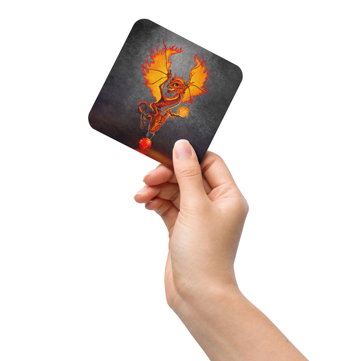 Fireball Dragon Cork-back coaster - Free USA Shipping - Buy 4 get 20% off using code coaster4