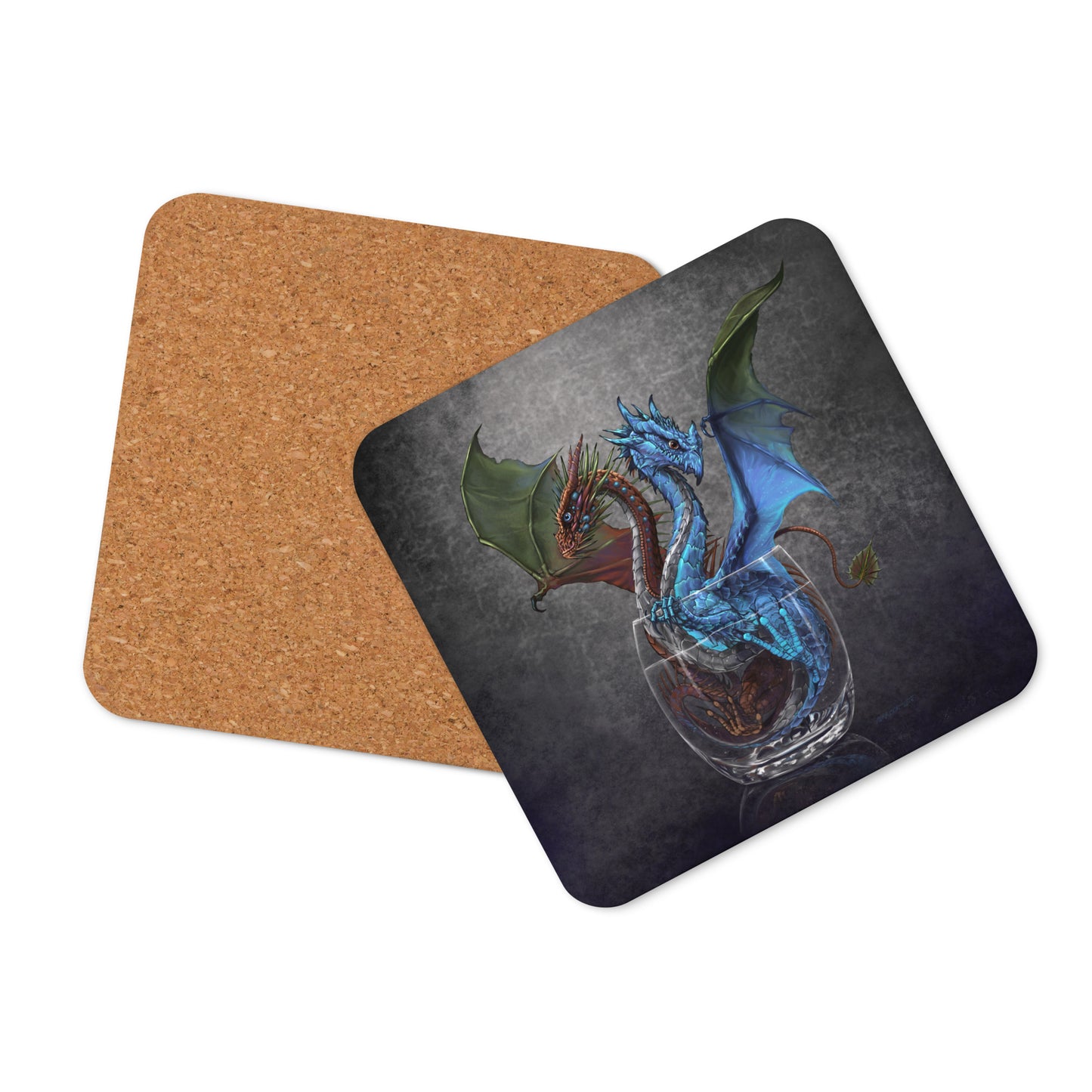 Gin & Tonic Dragon Cork-back coaster - Free USA Shipping - Buy 4 get 20% off using code coaster4