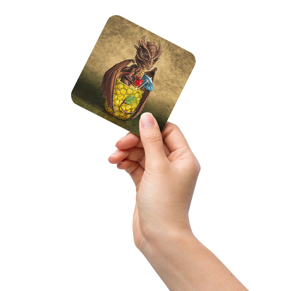 Mai Tai Dragon Cork-back coaster - Free USA Shipping - Buy 4 get 20% off using code coaster4