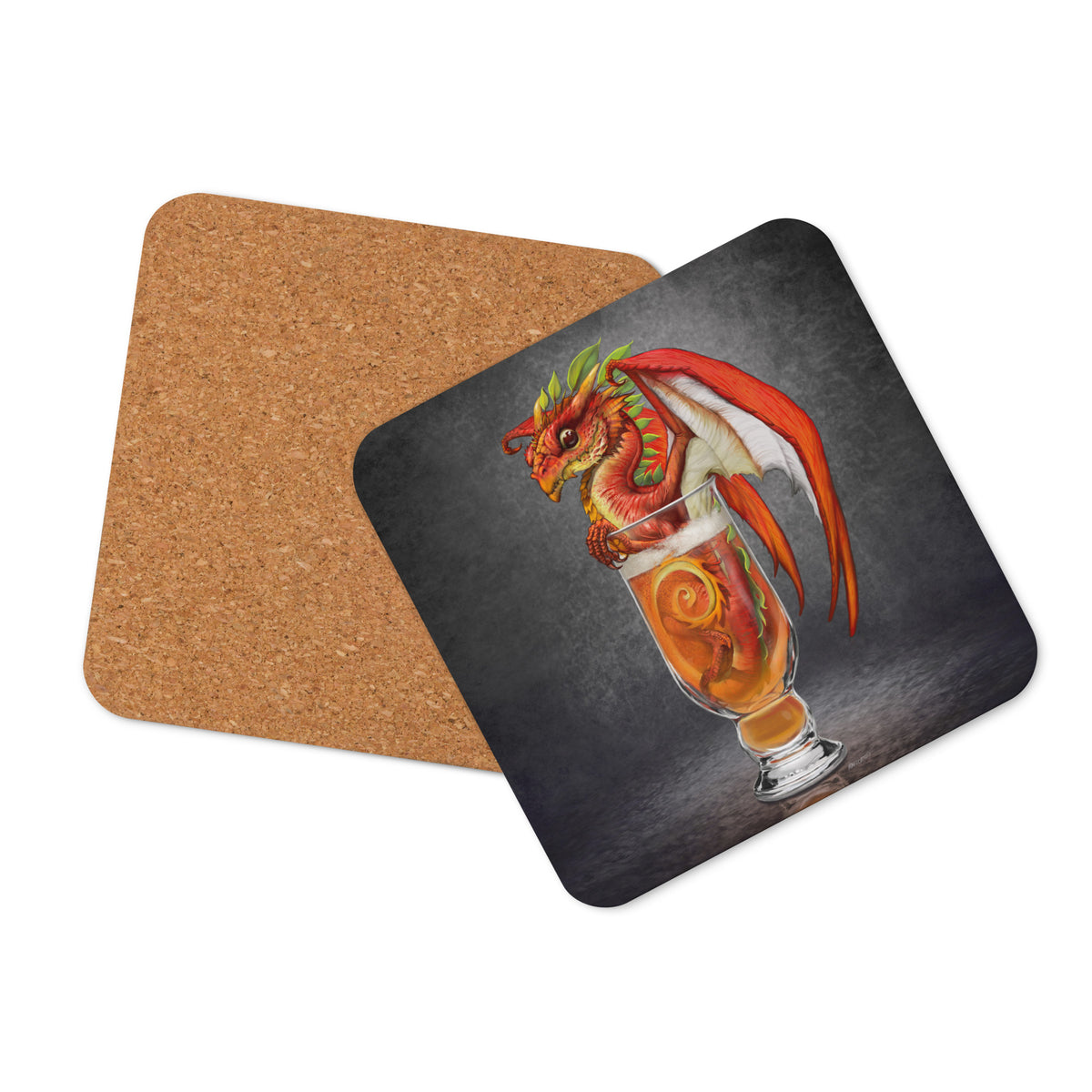 Cider Dragon Cork-back coaster - Free USA Shipping - Buy 4 get 20% off using code coaster4