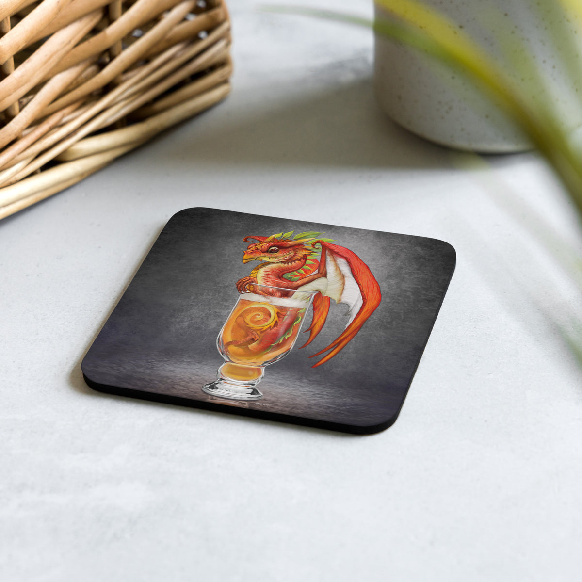 Cider Dragon Cork-back coaster - Free USA Shipping - Buy 4 get 20% off using code coaster4