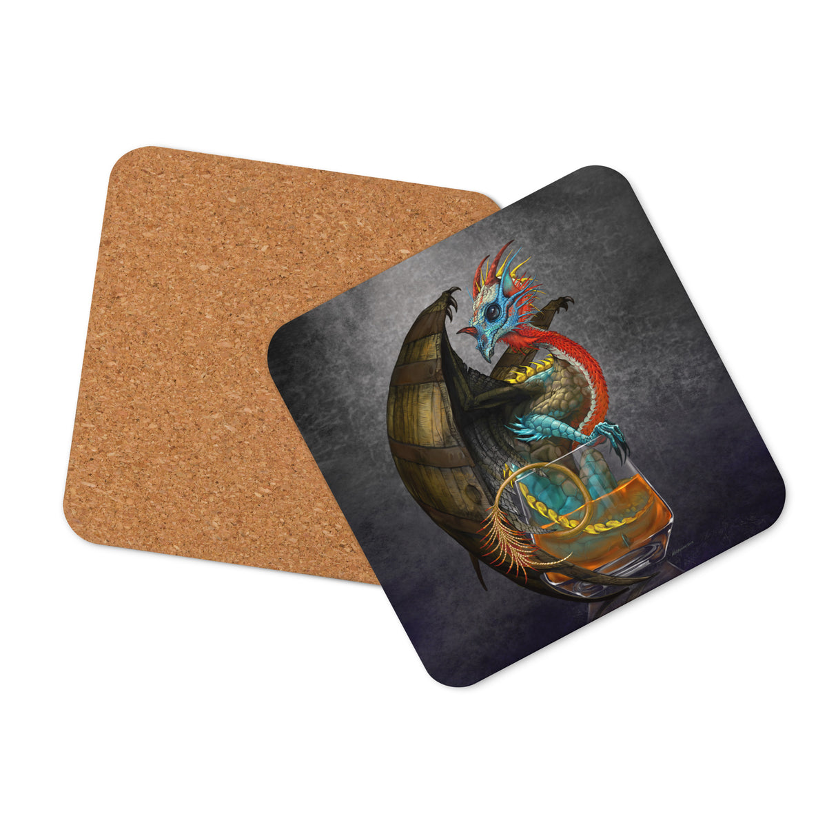 BOURBON Bourbon Dragon Cork-back coaster - Free USA Shipping - Buy 4 get 20% off using code coaster4
