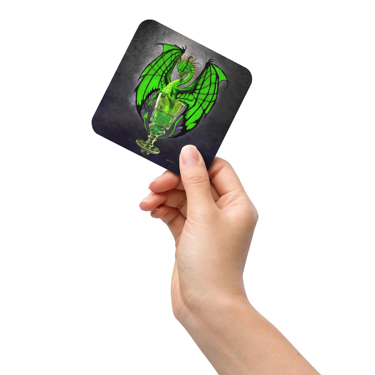 Absinthe Dragon Cork-back coaster - Free USA Shipping - Buy 4 get 20% off using code coaster4