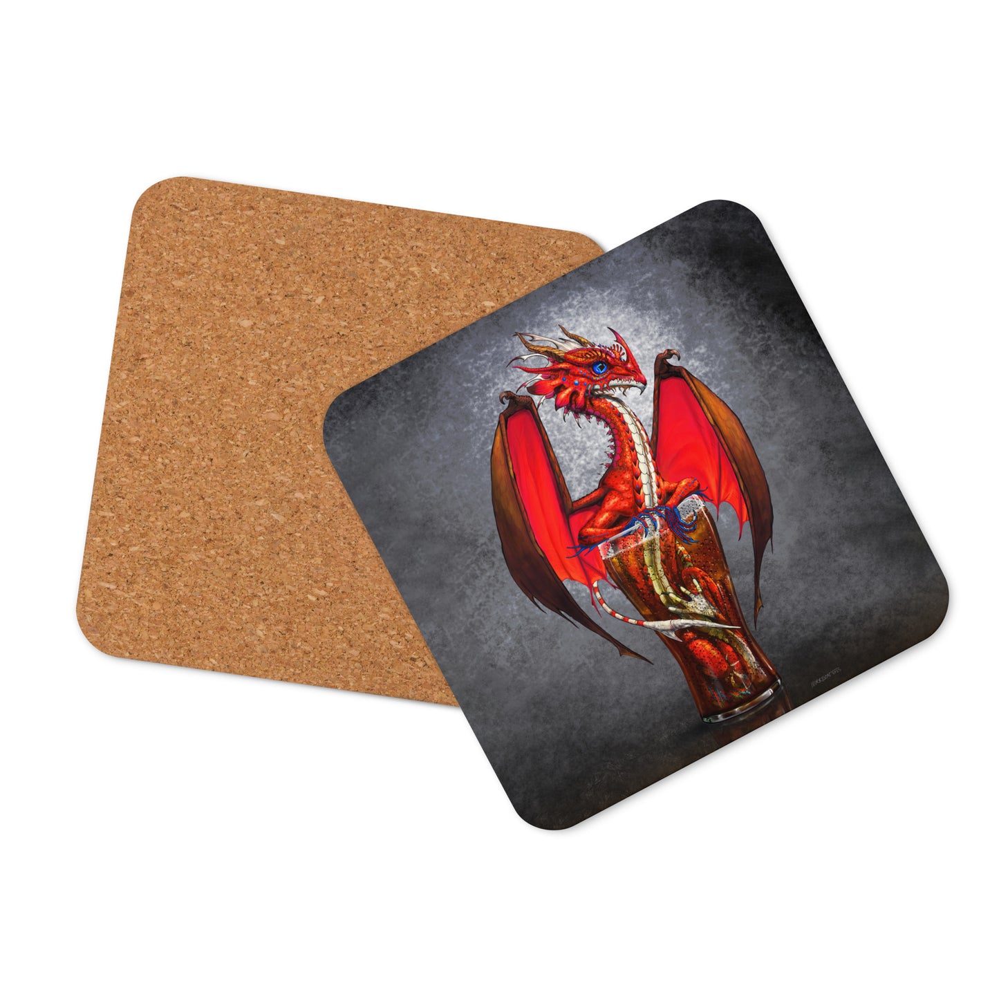 Cola Dragon Cork-back coaster - Free USA Shipping - Buy 4 get 20% off using code coaster4