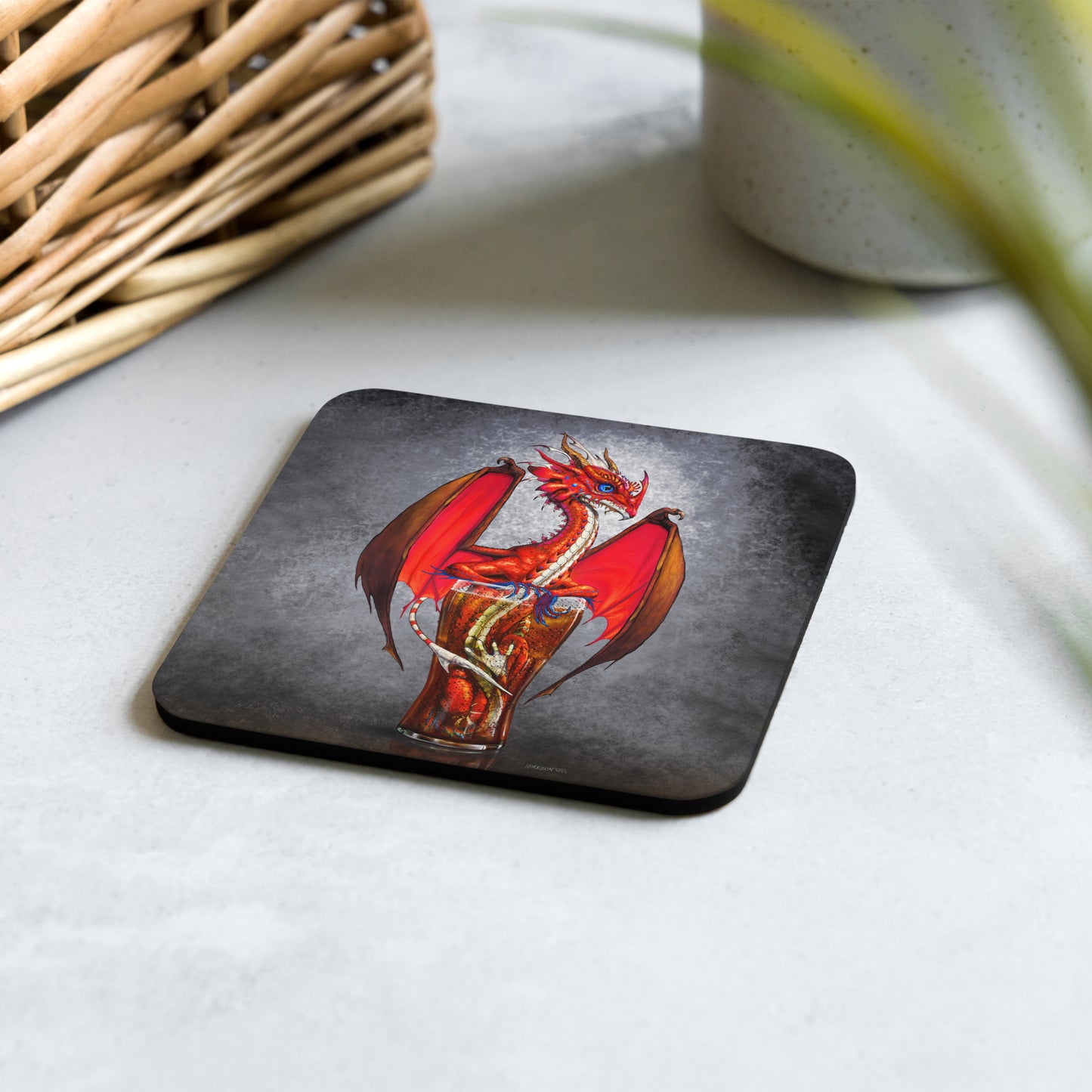 Cola Dragon Cork-back coaster - Free USA Shipping - Buy 4 get 20% off using code coaster4