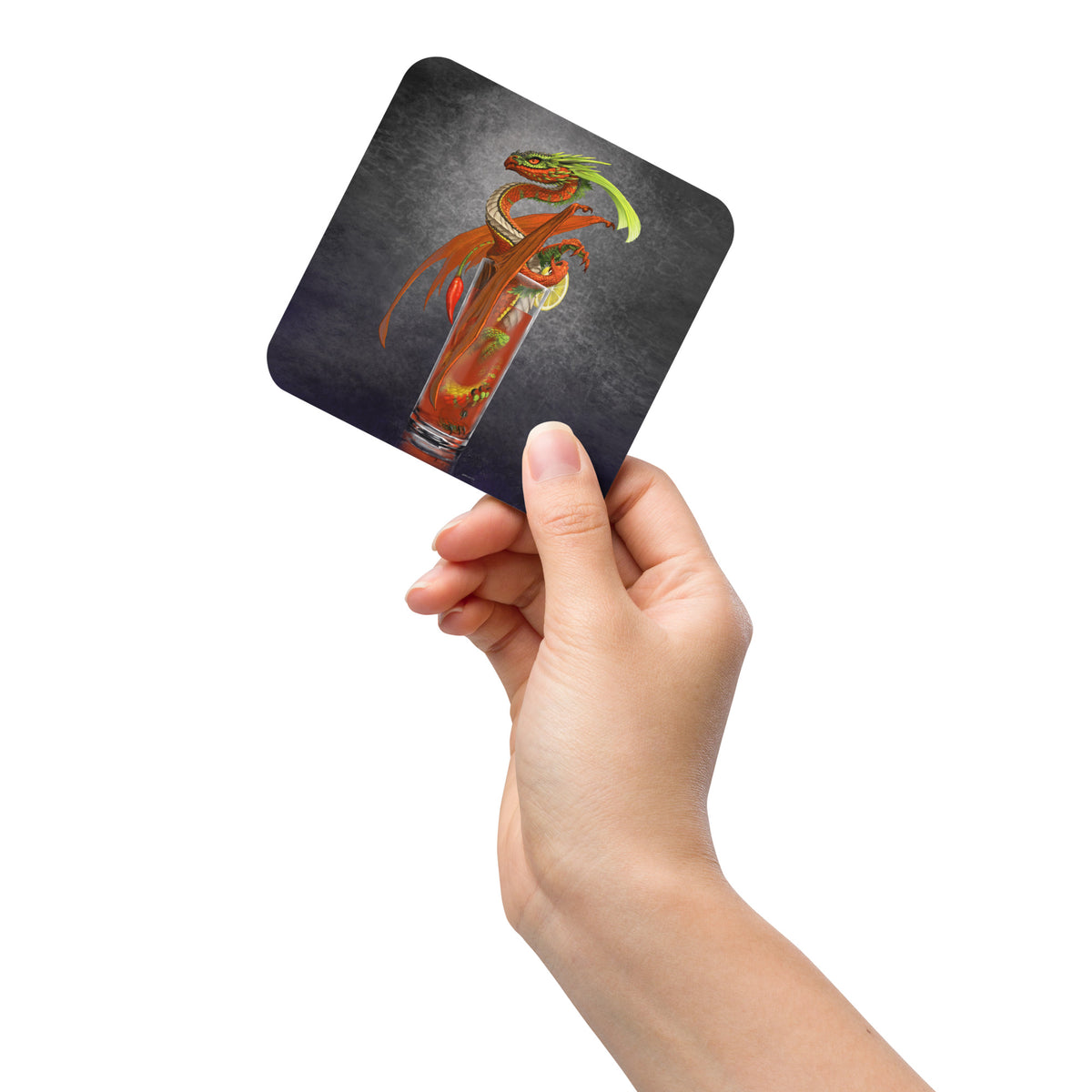 Bloody Mary Dragon Cork-back coaster - Free USA Shipping - Buy 4 get 20% off using code coaster4