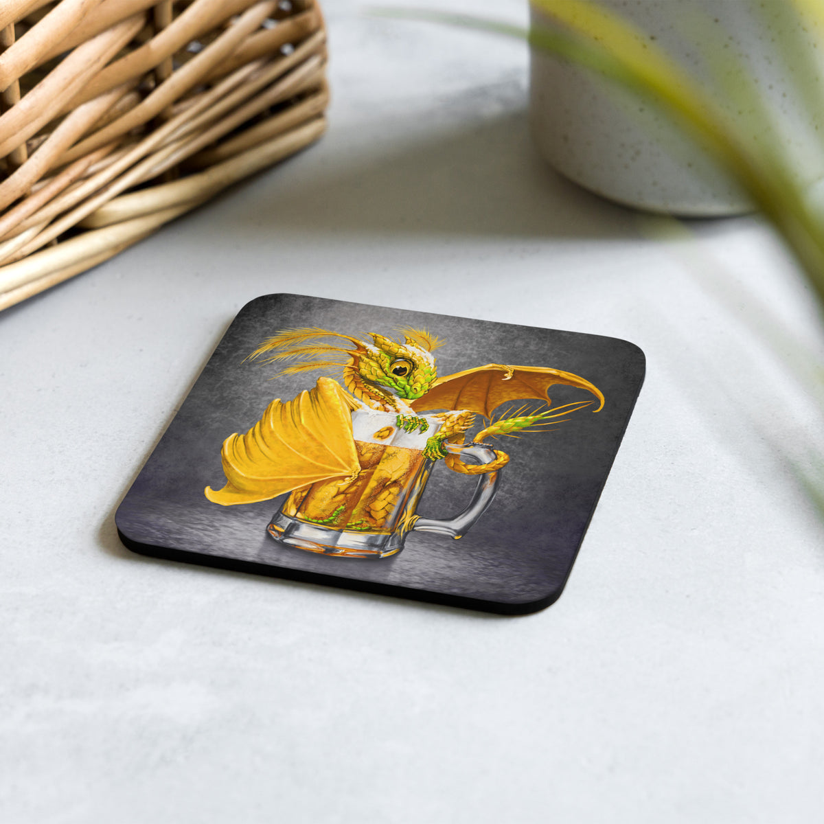 Beer Dragon Cork-back coaster - Free USA Shipping - Buy 4 get 20% off using code coaster4