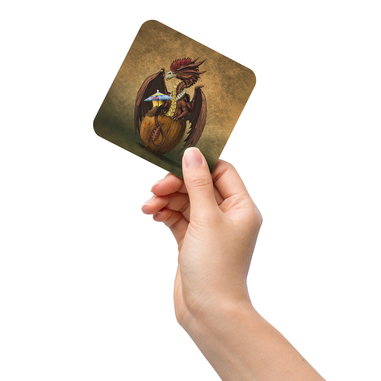 Coco Loco Dragon Cork-back coaster - Free USA Shipping - Buy 4 get 20% off using code coaster4