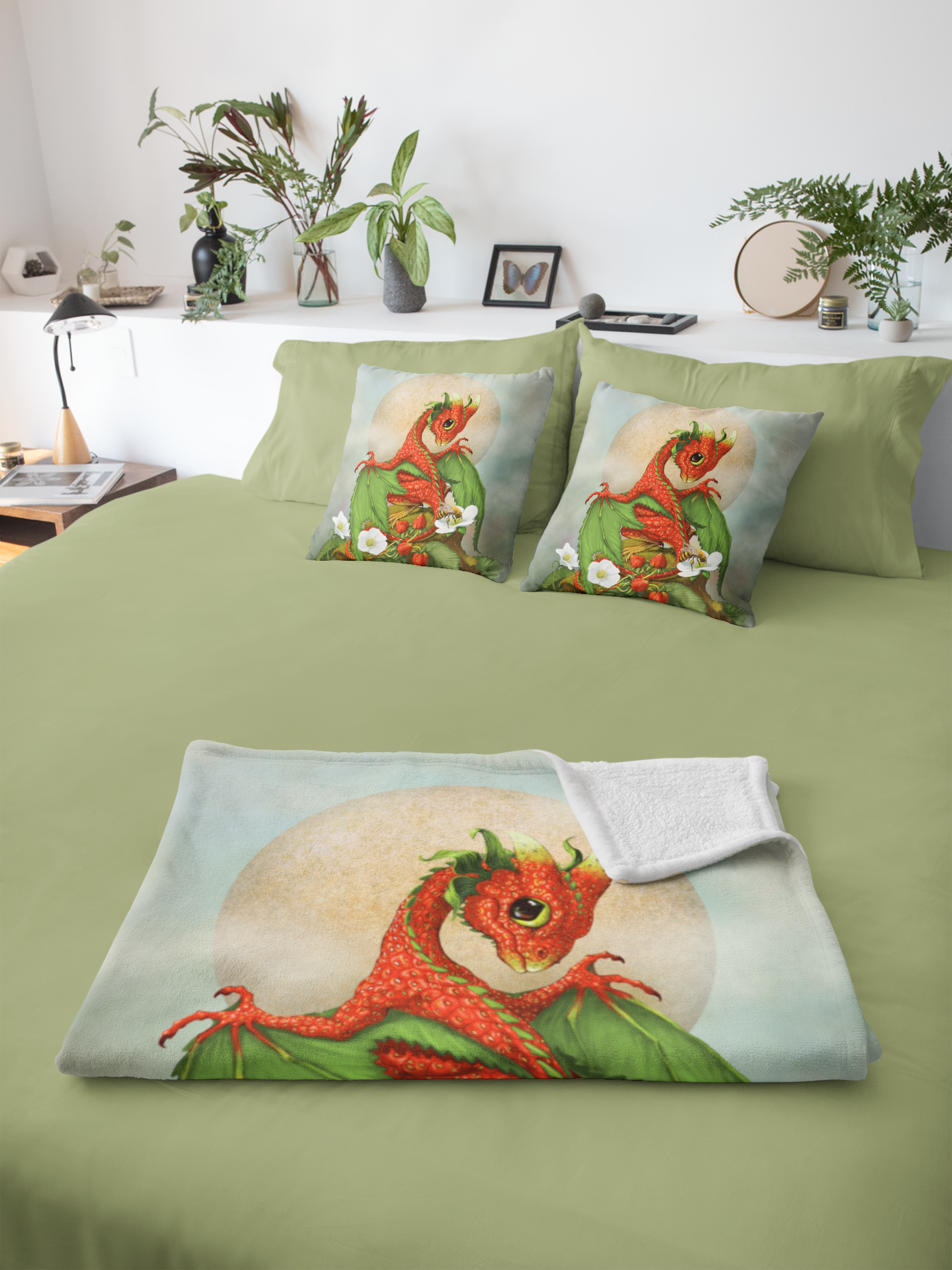Strawberry Dragon Premium Pillow Case - Free USA Shipping