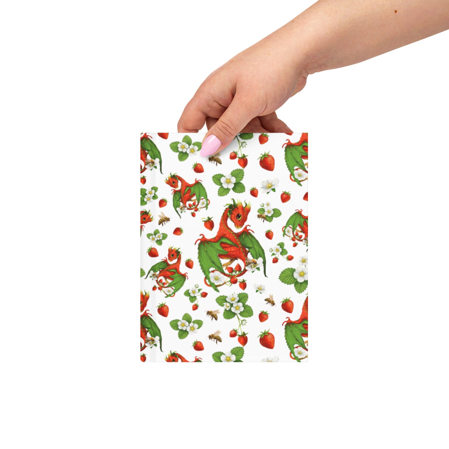 Strawberry Dragons Hardcover Journal Matte - Free USA Shipping
