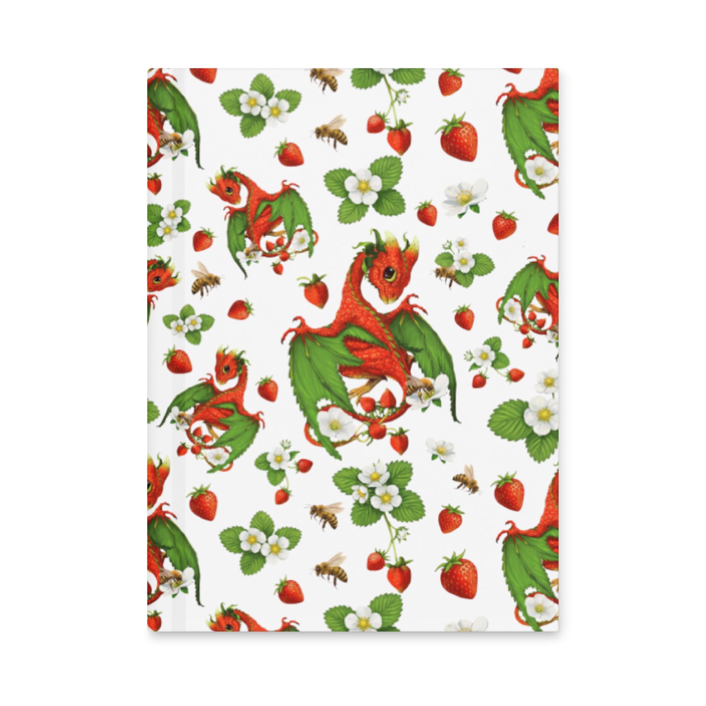 Strawberry Dragons Hardcover Journal Matte - Free USA Shipping