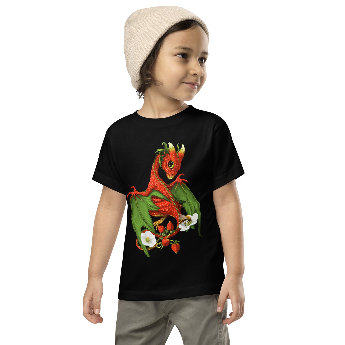 Strawberry Dragon Toddler Short Sleeve Tee - Free USA Shipping