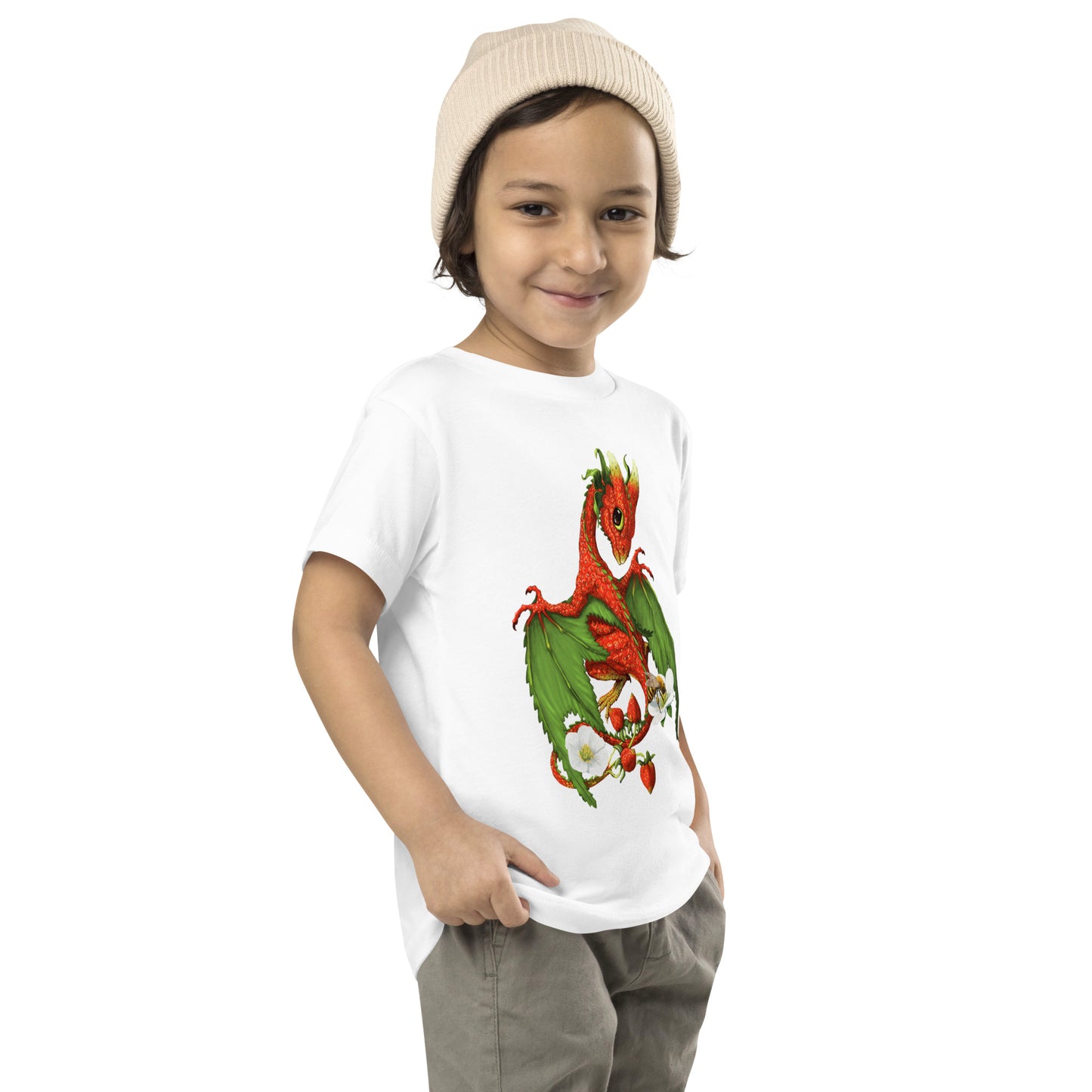 Strawberry Dragon Toddler Short Sleeve Tee - Free USA Shipping