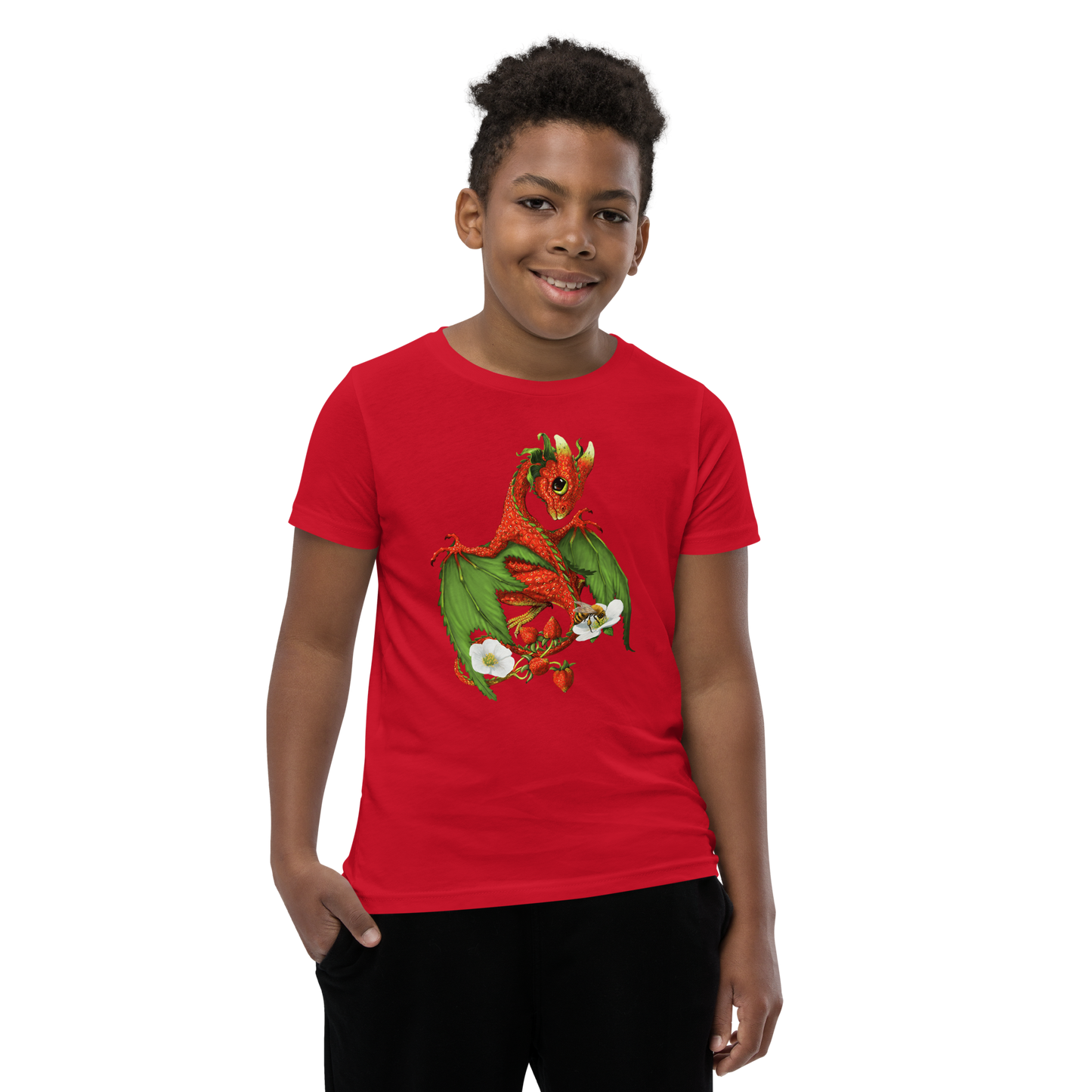 Strawberry Dragon Youth Short Sleeve Unisex T-Shirt - Free USA Shipping